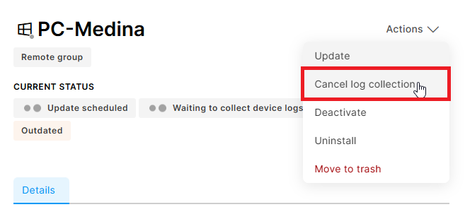 How to troubleshoot a device and collect logs in the new Safetica console